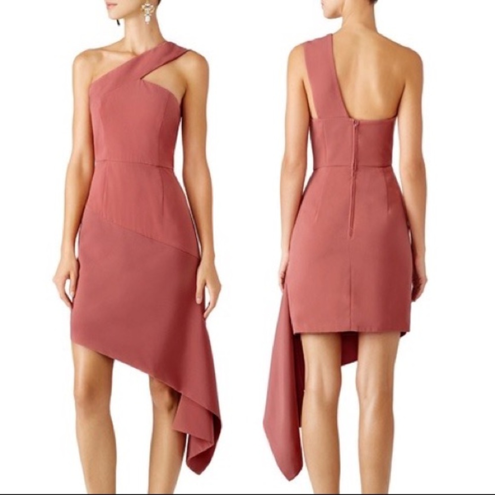 KEEPSAKE the Label Asymmetrical Dress in Dusty Rose